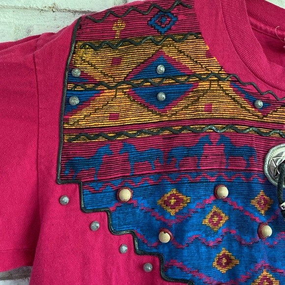 Vintage Western Fuchsia Pink shirt size Large - Picture 3 of 5